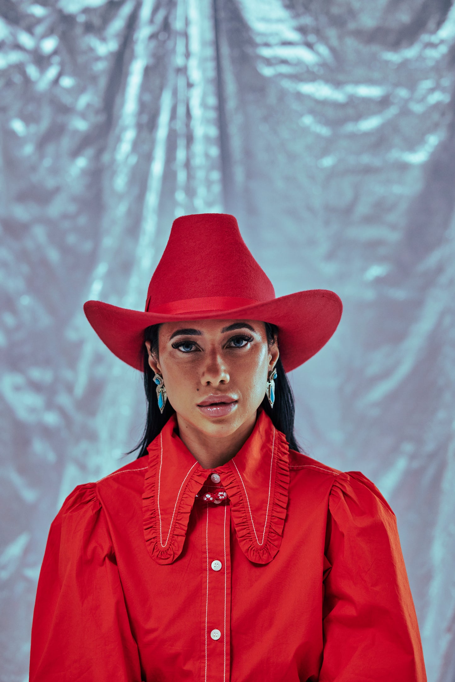 Willow, Wool Felt Cowboy Hat, Red