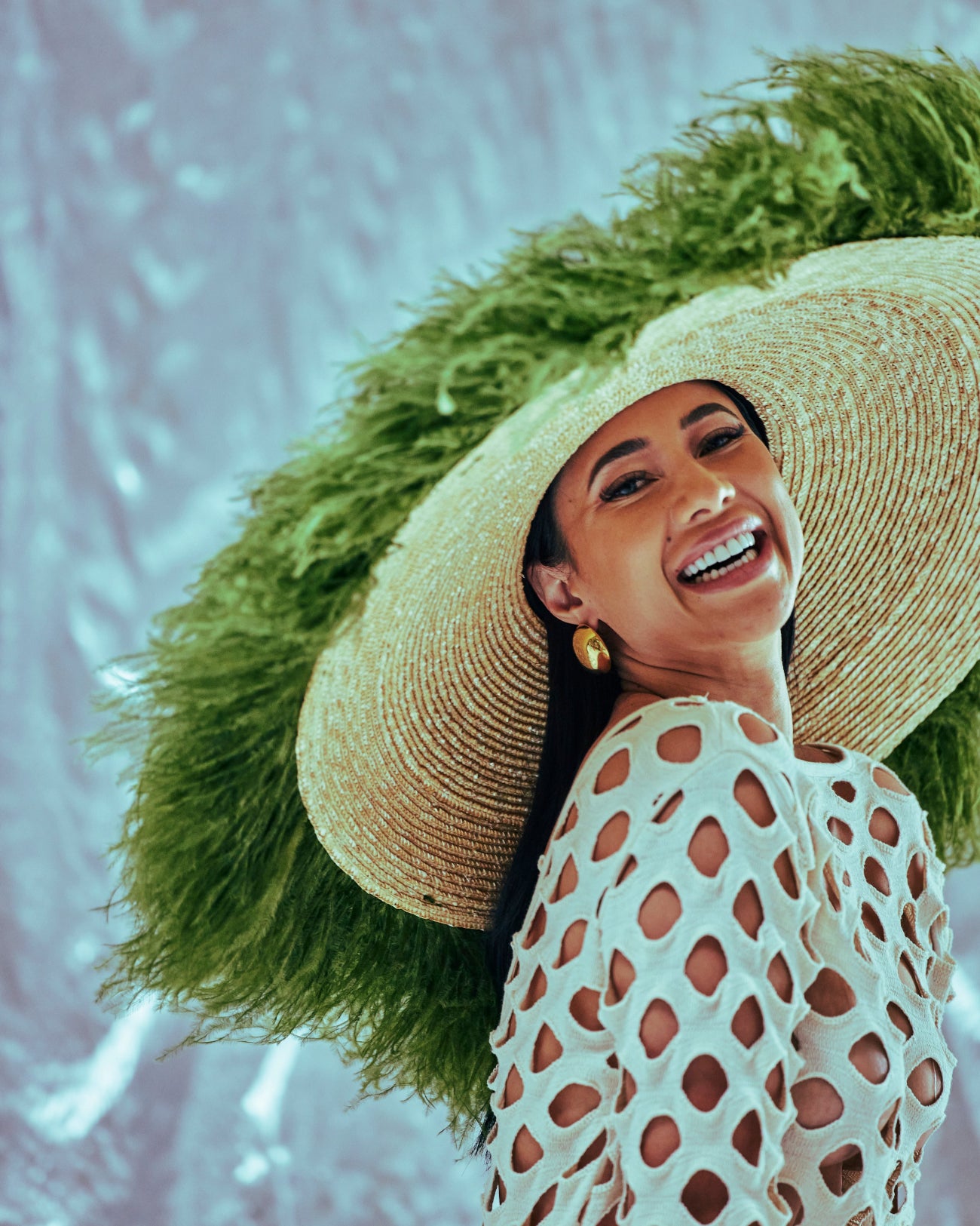 Sahara, Wheat Straw Hat with Feather Trim, Olive