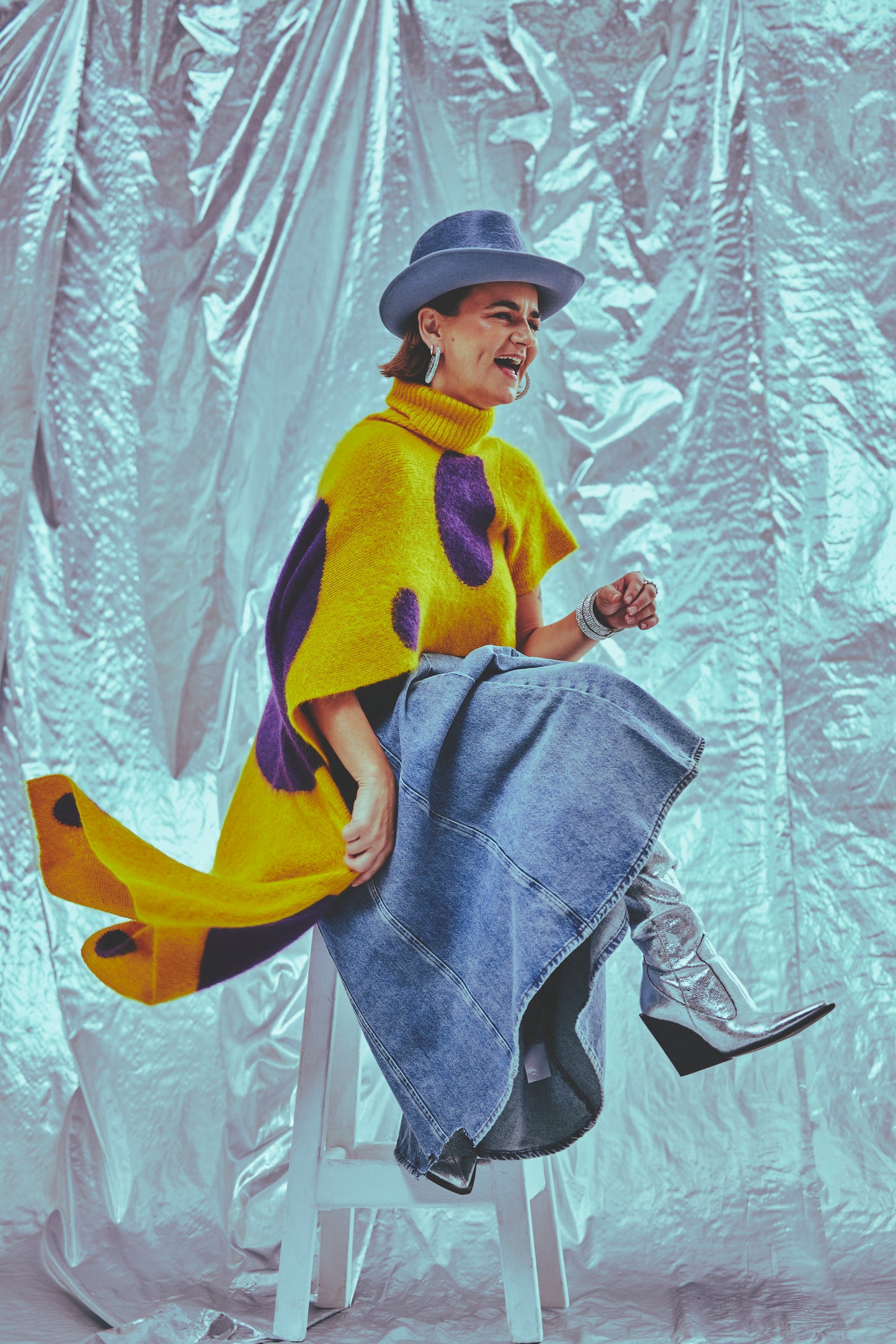 Rushda, Melusine Felt Hat, Blue