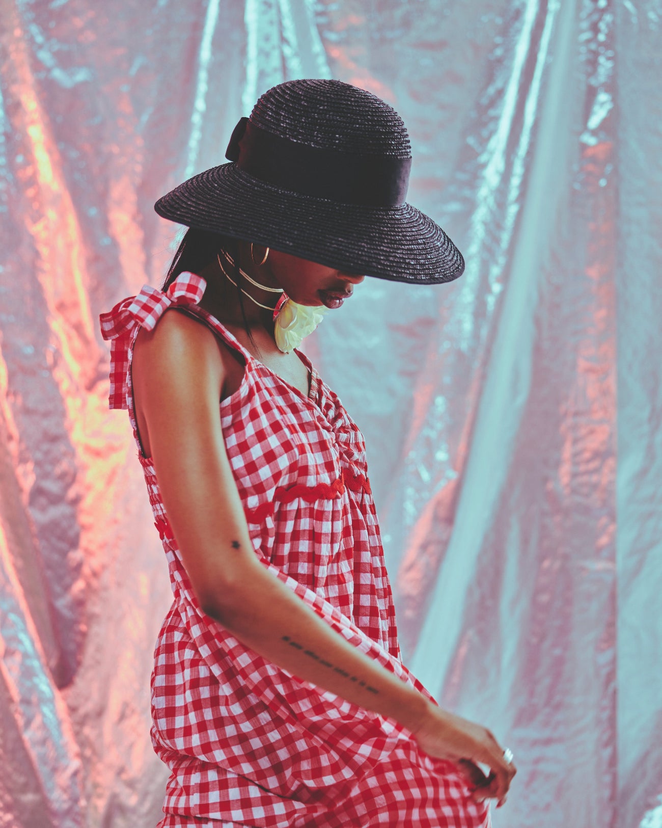 Mia, Wheat Straw Hat, Black