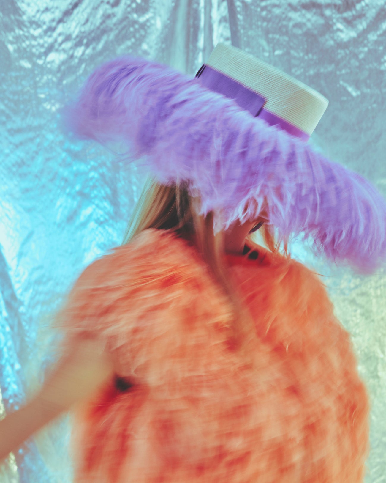 Juno, Sisal Hat with Ostrich Feather Trim, Lilac