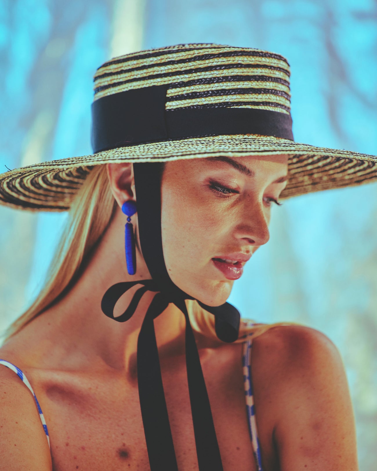 Billie Stripe, Wheat Straw Sunhat
