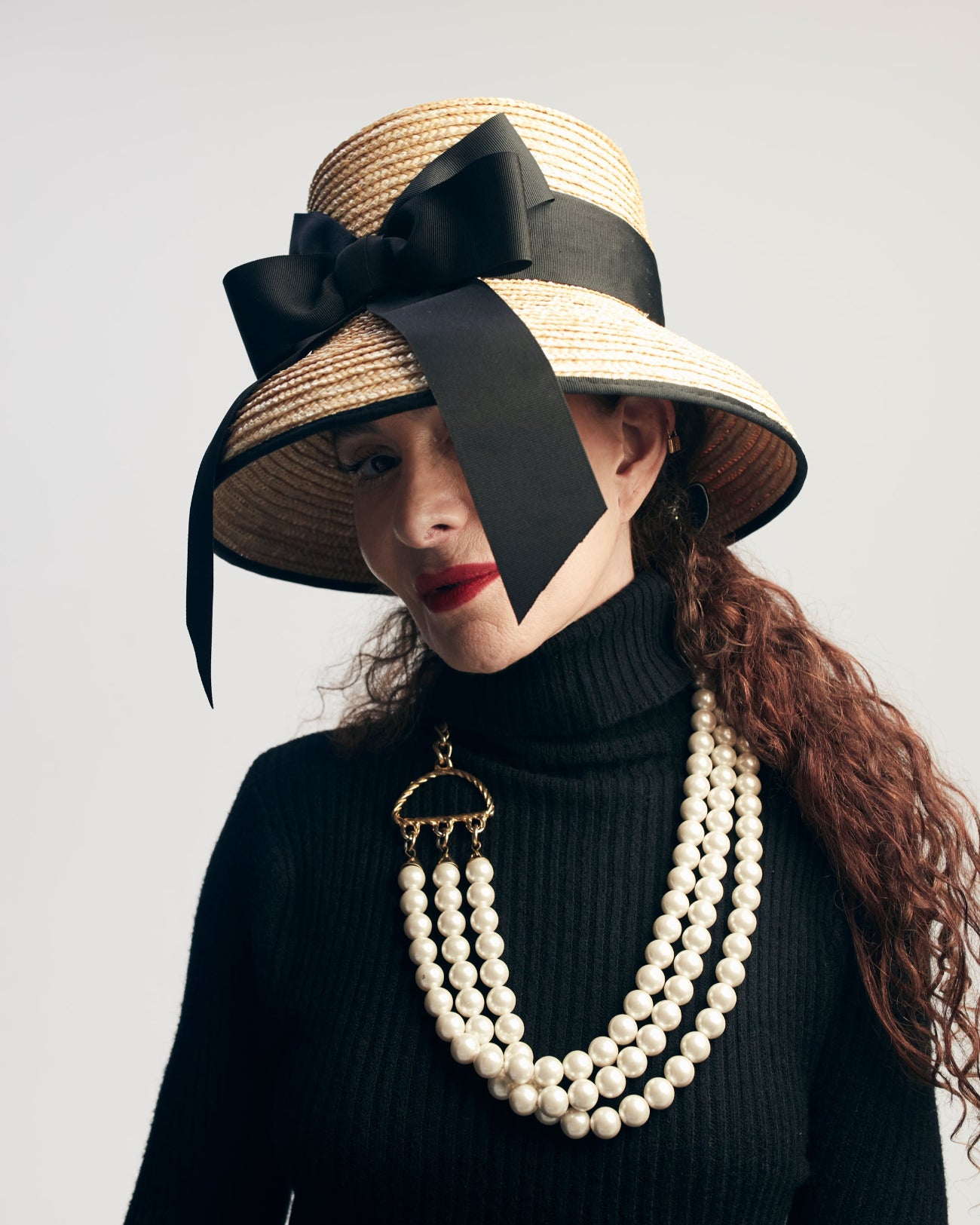 Bella With Bow, Wheat Straw Hat