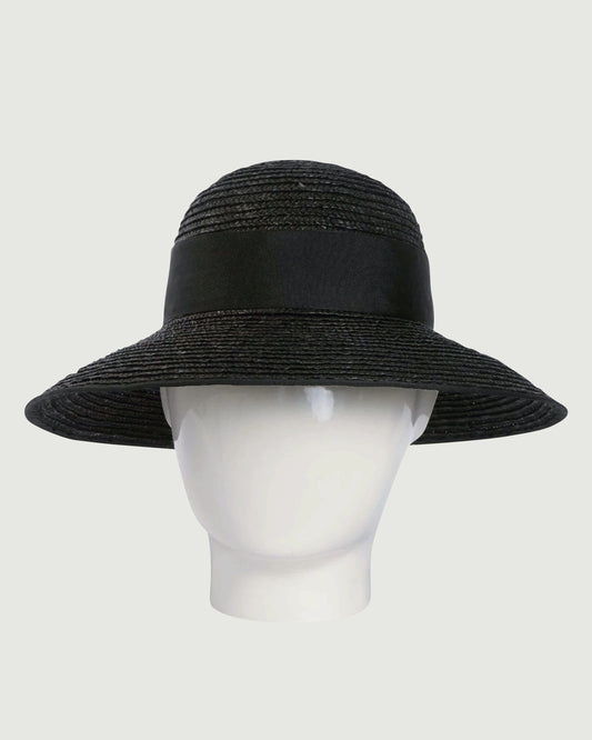 Mia, Wheat Straw Hat, Black