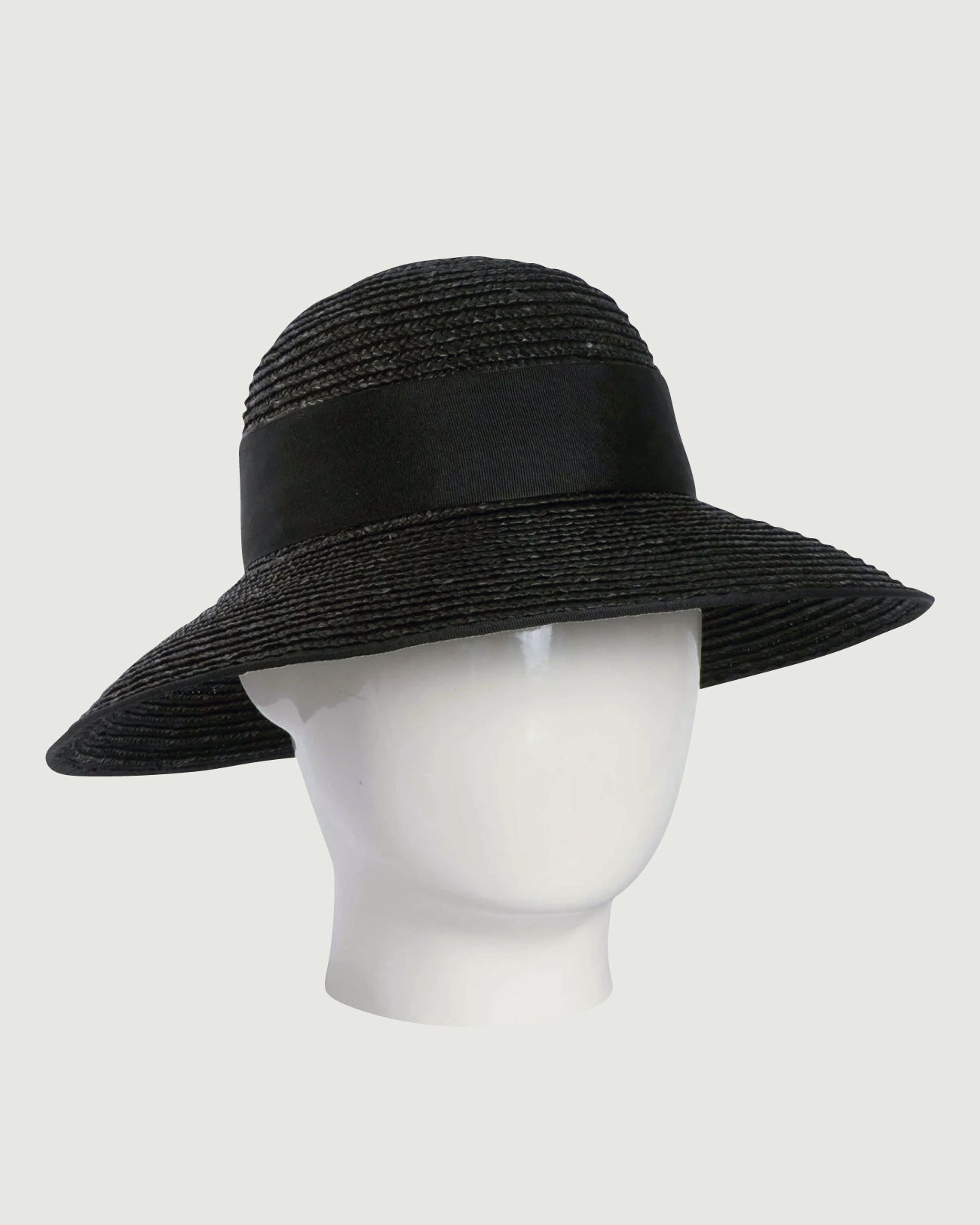 Mia, Wheat Straw Hat, Black