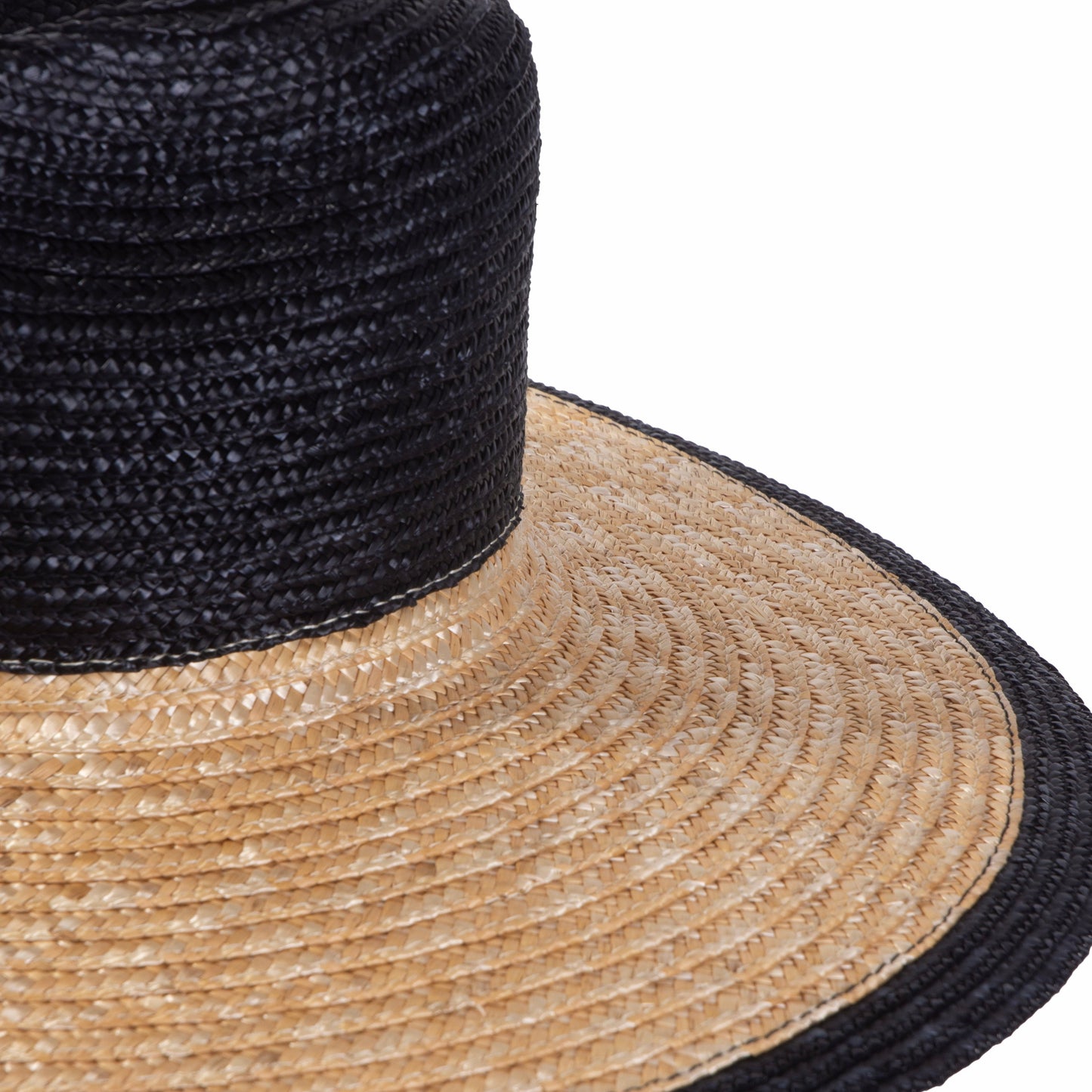 Two-tone Viv, Straw Sunhat, Natural and Black