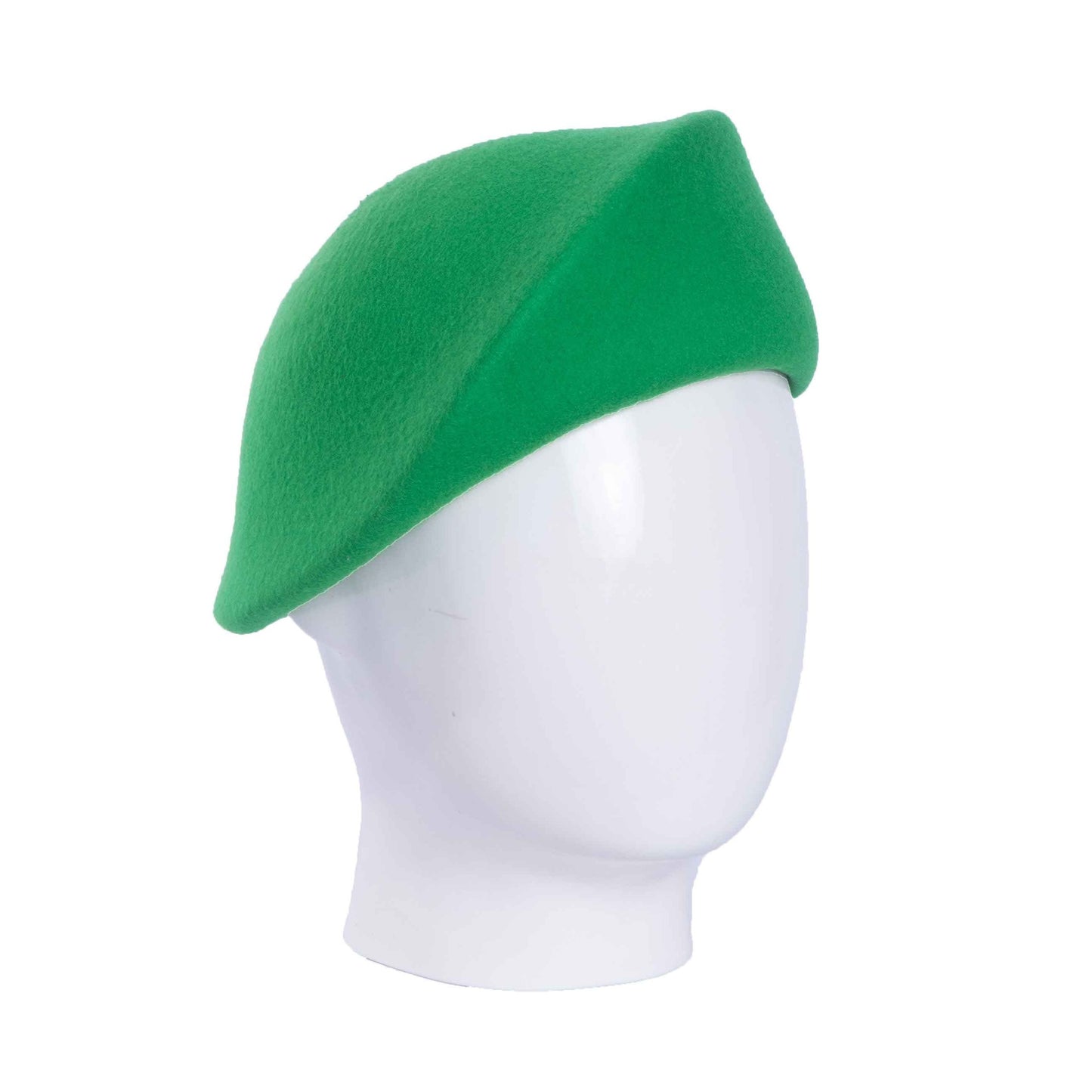 Bae Beret, Wool Felt Hat, Bright Green