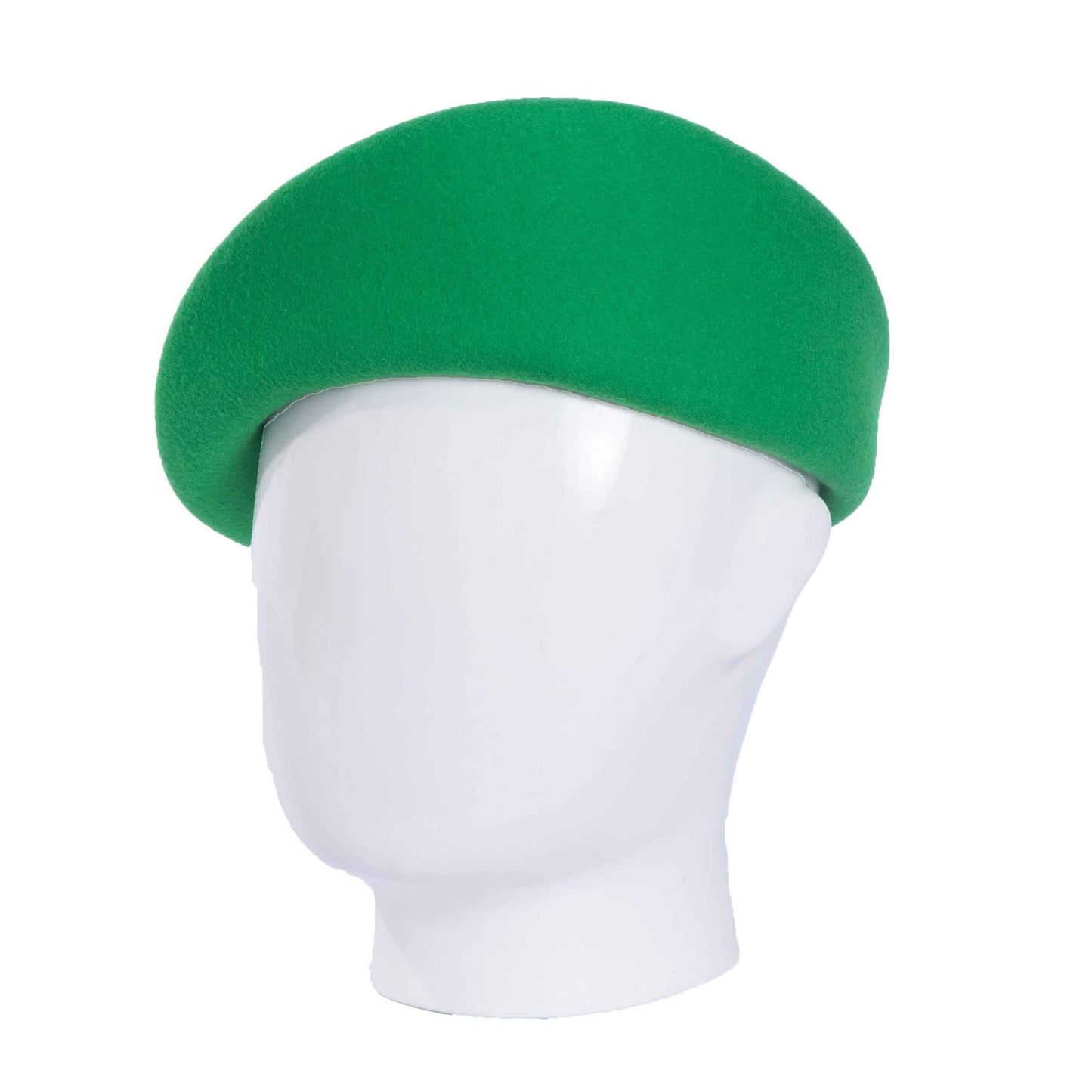 Bae Beret, Wool Felt Hat, Bright Green