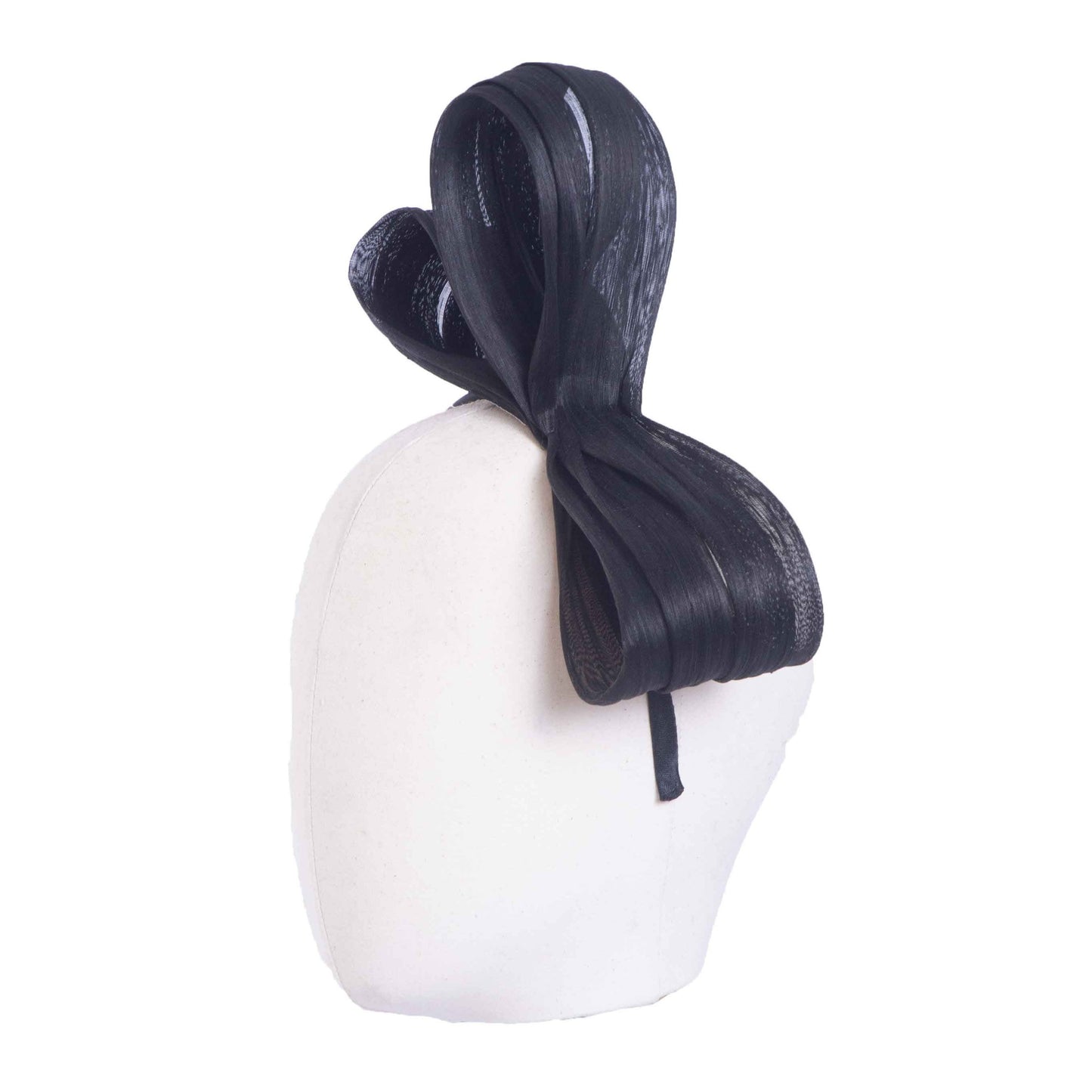 Thembi, Silk Abaca Fascinator, Black