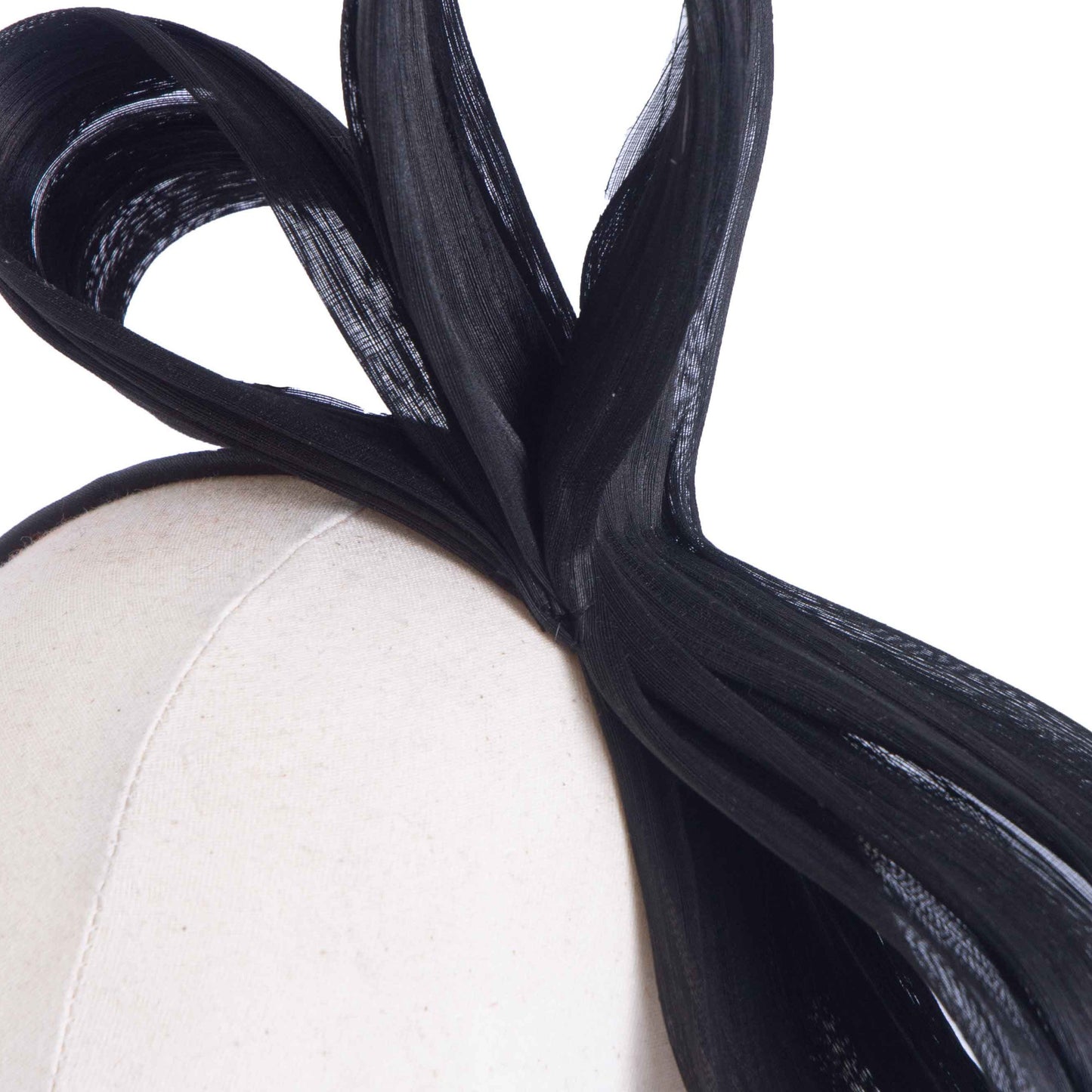 Thembi, Silk Abaca Fascinator, Black