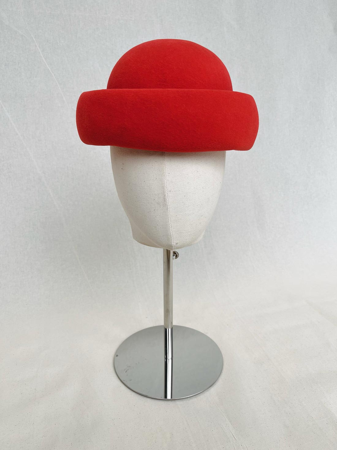 Docker Beanie, Wool Felt Hat, Red