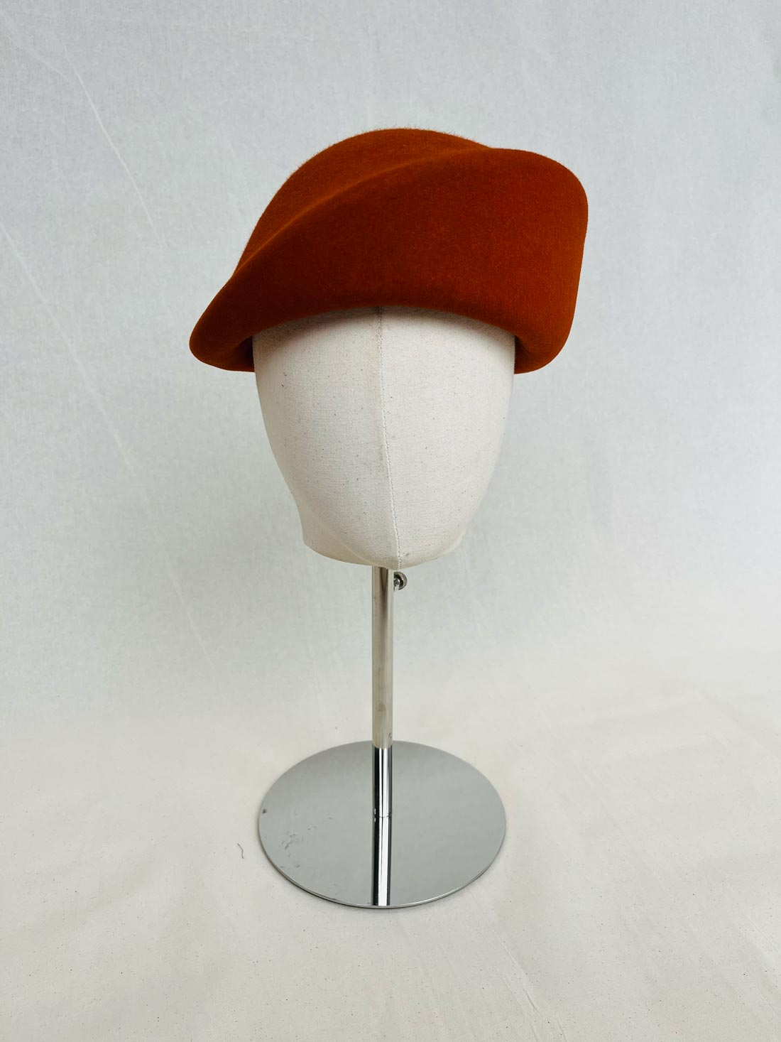 Bae Beret, Wool Felt Hat, Rust