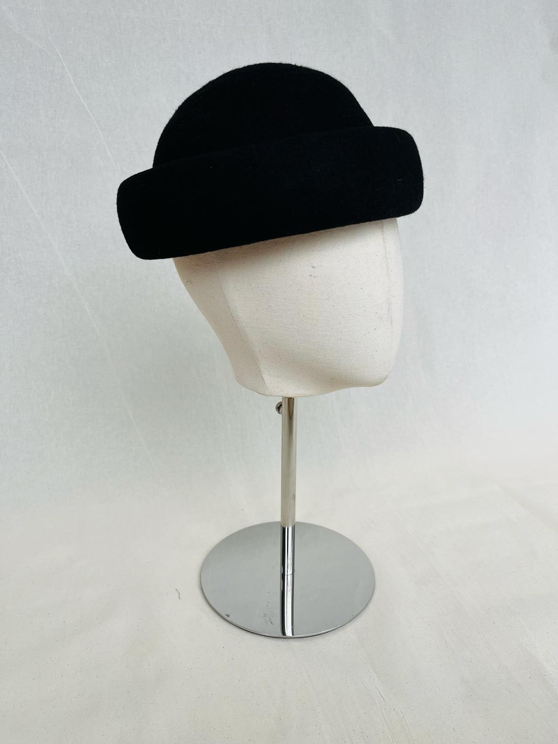 Docker Beanie, Wool Felt Hat, Black