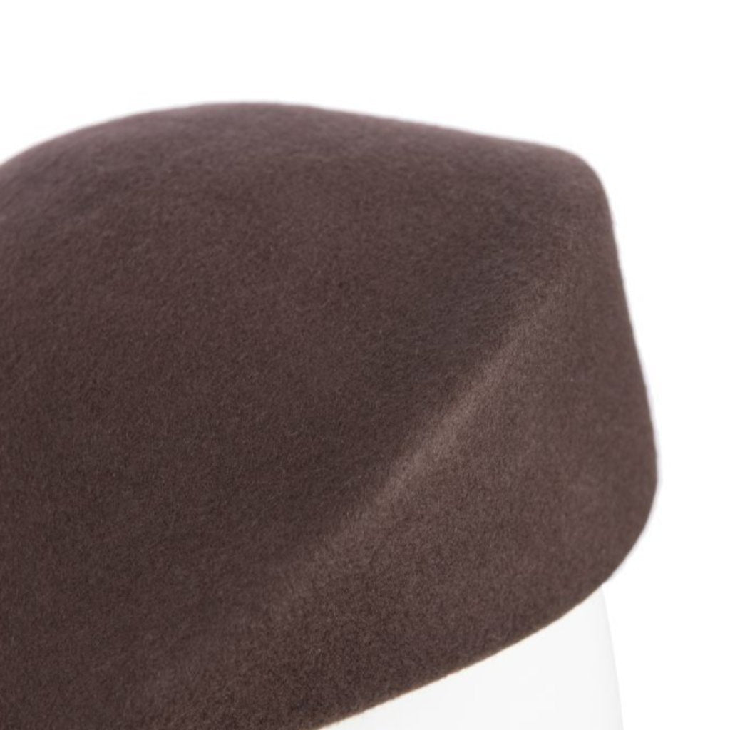 Bae Beret, Wool Felt Hat, Choc Brown