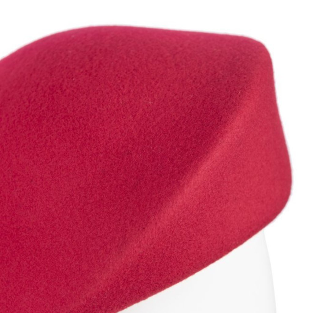 Bae Beret, Wool Felt Hat, Red