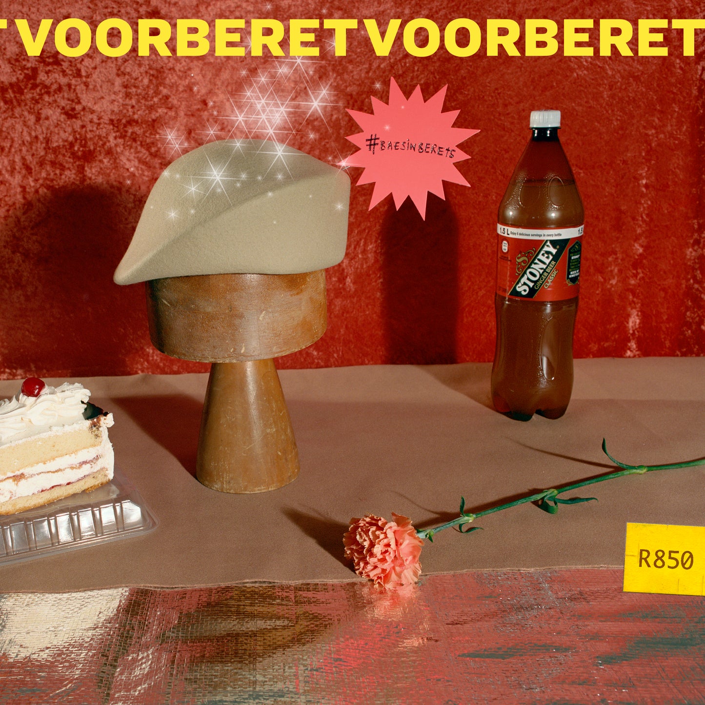 Bae Beret, Wool Felt Hat, Camel