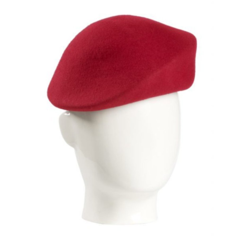 Bae Beret, Wool Felt Hat, Red