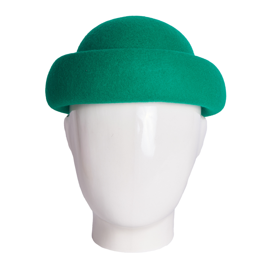 Docker Beanie, Wool Felt Hat, Emerald Green