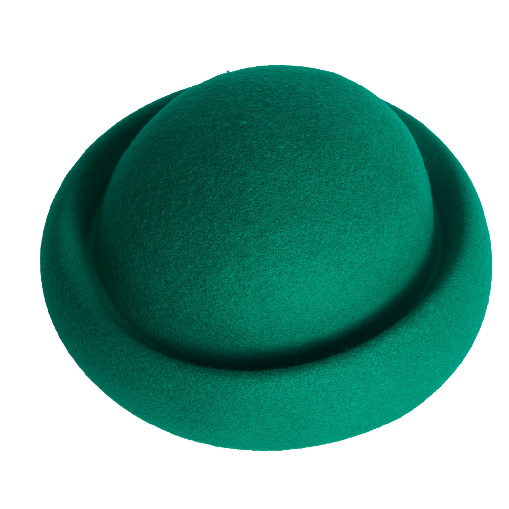 Docker Beanie, Wool Felt Hat, Emerald Green