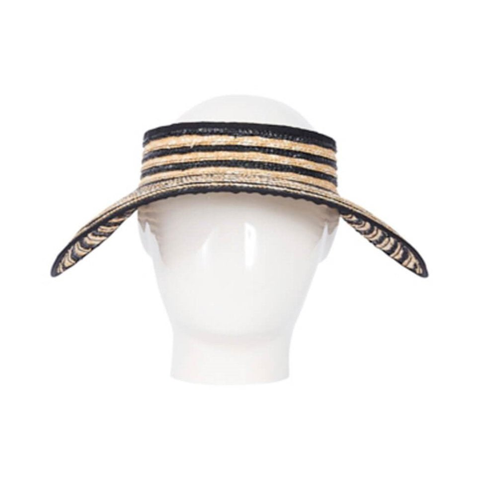 Lola Visor, Wheat Straw Hat, Striped
