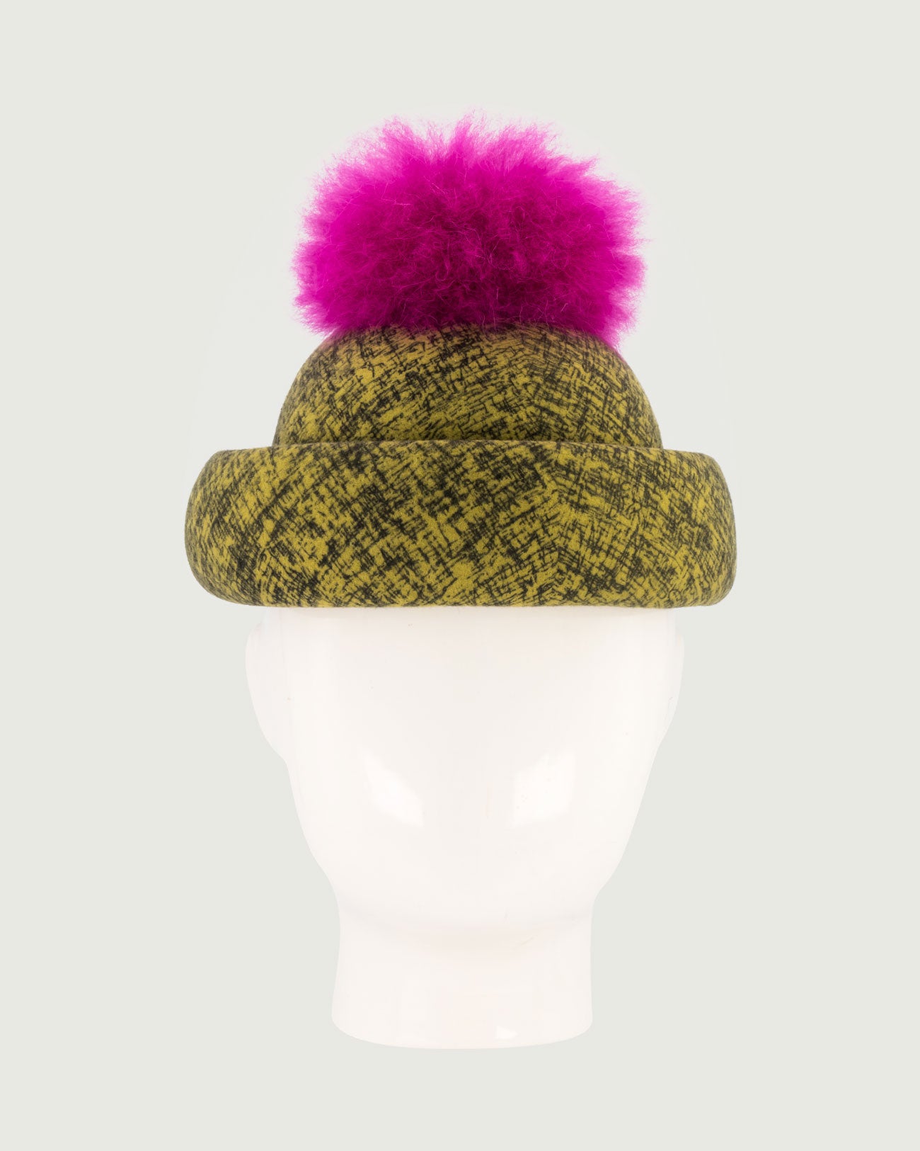 CB x GGG Docker Beanie, Wool Felt, Print With Alpaca Pom Pom