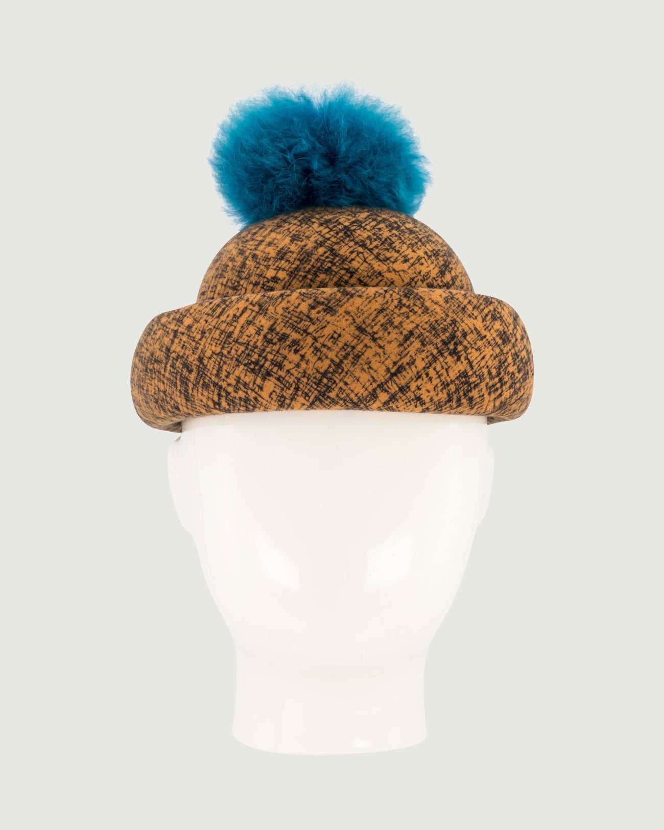 CB x GGG Docker Beanie, Wool Felt, Print With Alpaca Pom Pom