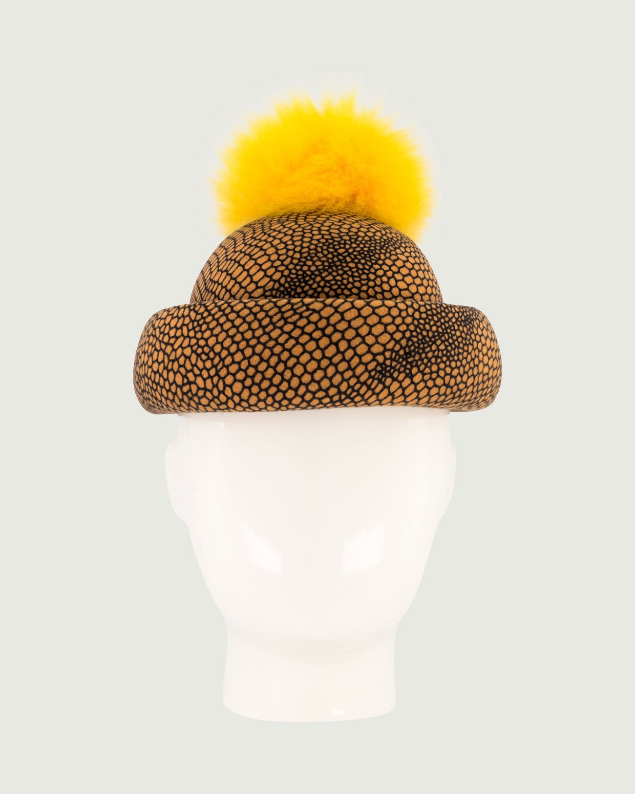 CB x GGG Docker Beanie, Wool Felt, Print With Alpaca Pom Pom