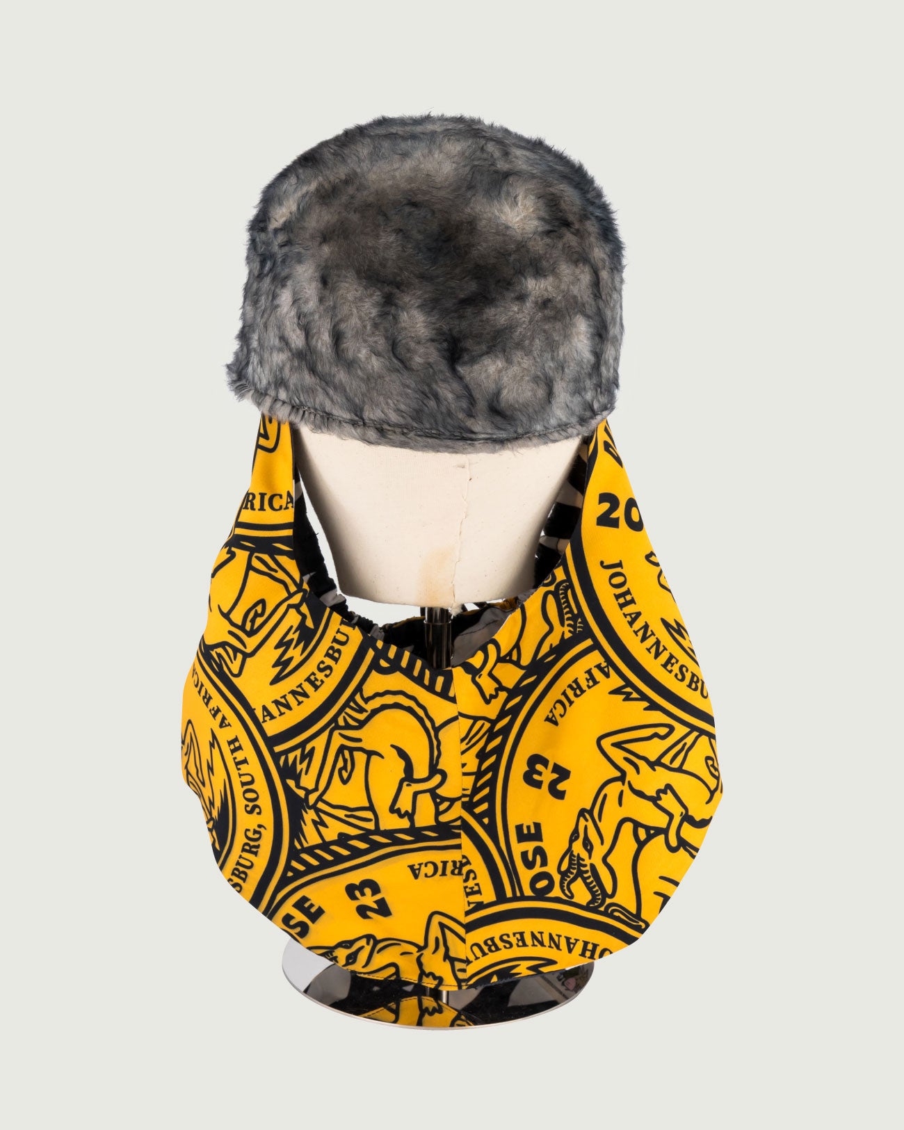 CB x GGG Avi Pee Cap w/ GGG Printed Fabric bib, Wool Felt, Mustard / Black