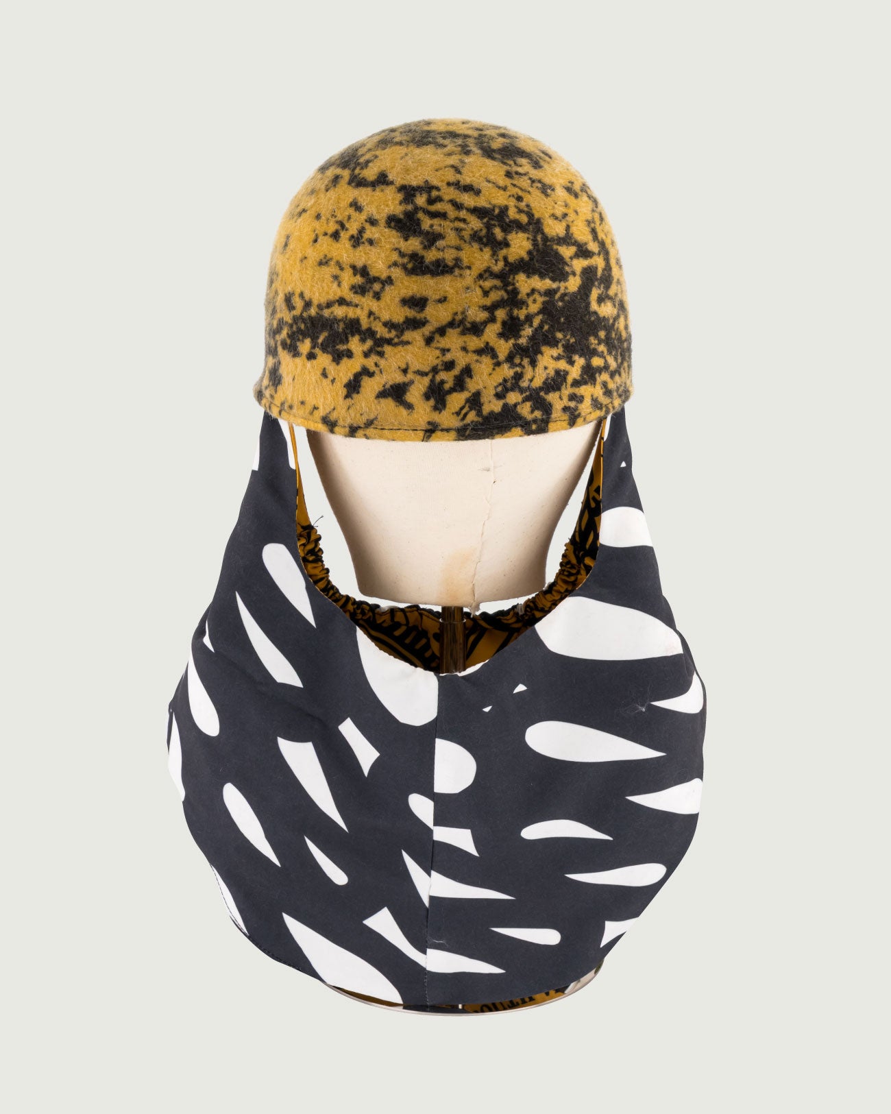 CB x GGG Avi Pee Cap w/ GGG Printed Fabric bib, Wool Felt, Mustard / Black