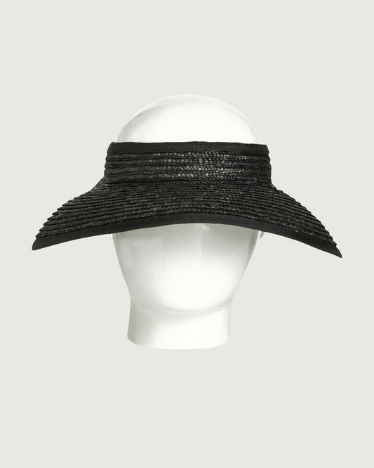 Lola Visor, Wheat Straw Hat, Black