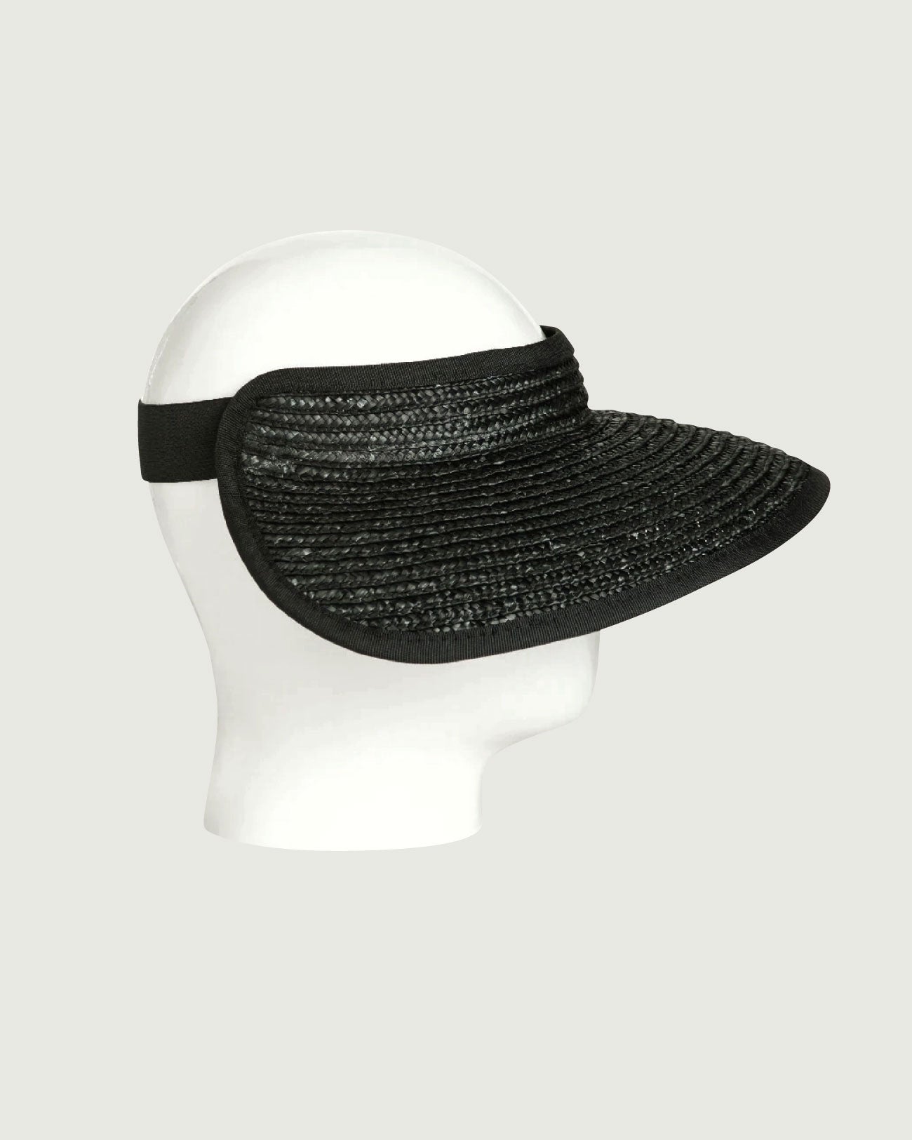 Lola Visor, Wheat Straw Hat, Black