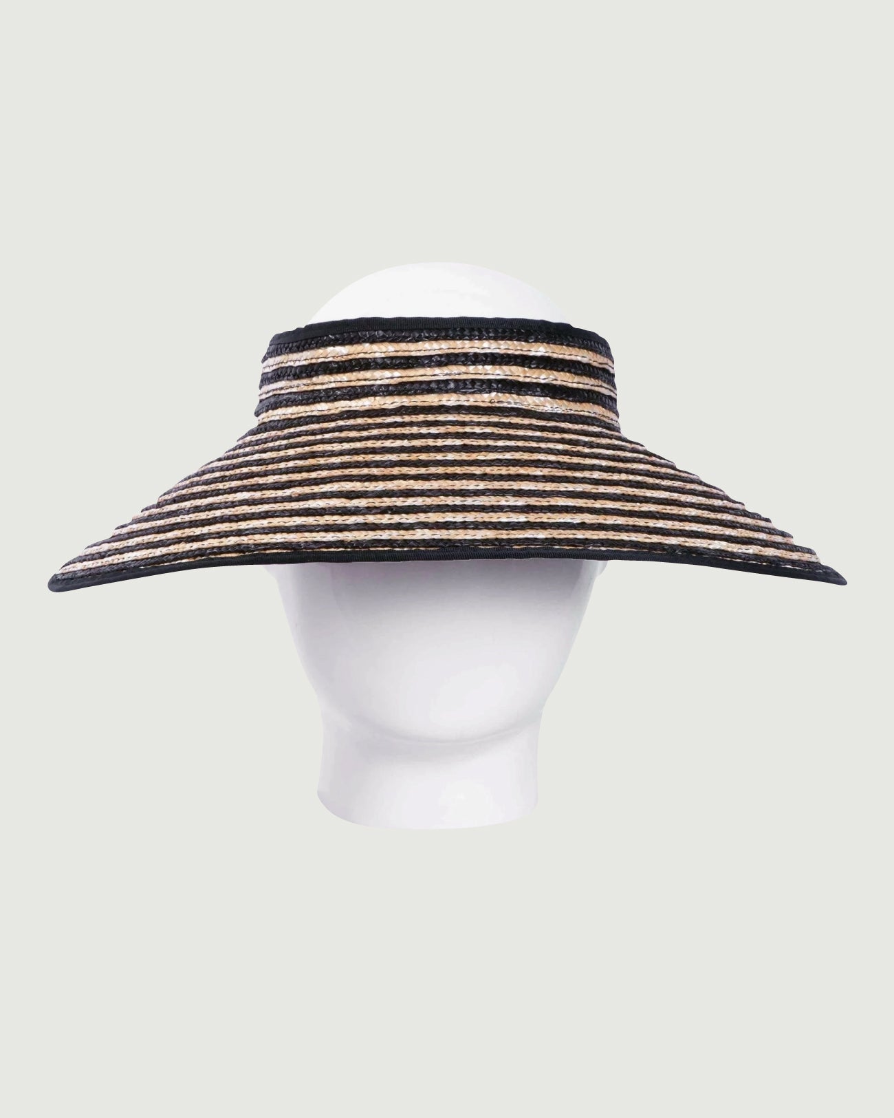 Lola Visor, Wheat Straw Hat, Striped