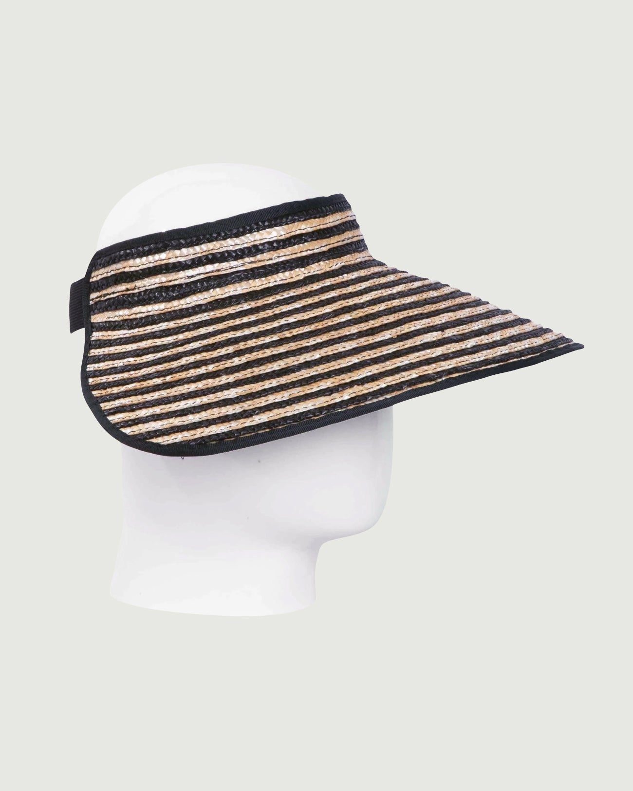 Lola Visor, Wheat Straw Hat, Striped