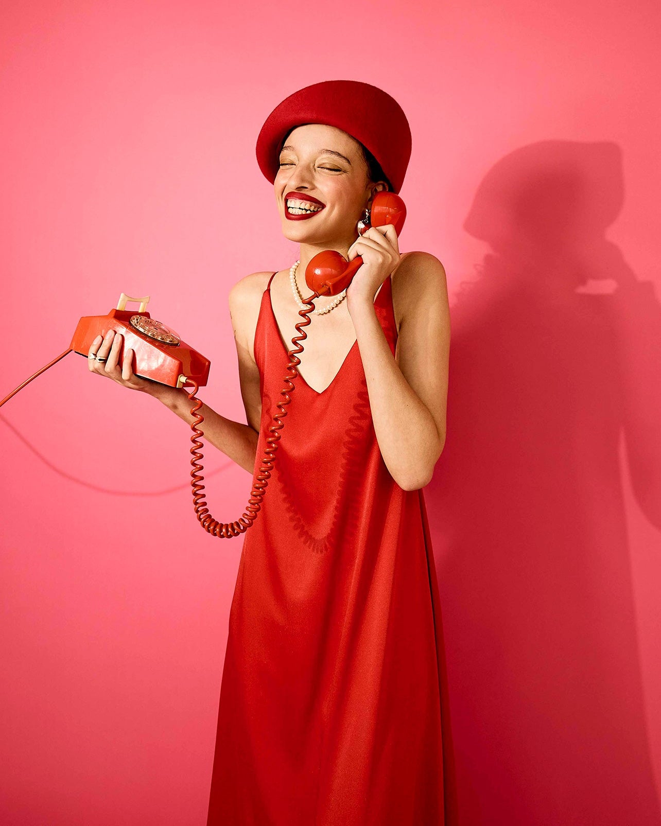Bae Beret, Wool Felt Hat, Red