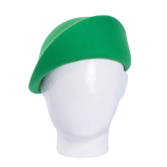 Bae Beret, Wool Felt Hat, Bright Green