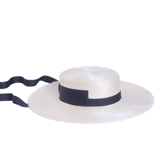 Billie, Melusine Felt Bolero Hat, Ivory