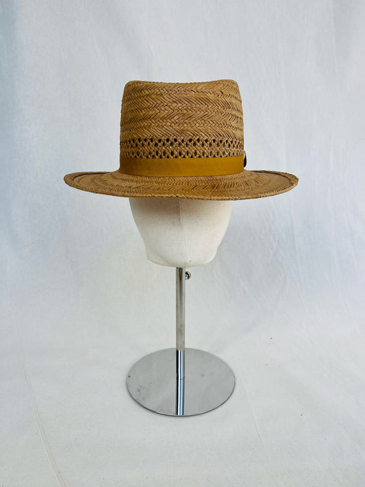 Hunter, Paper Panama Basket Weave Hat, Camel