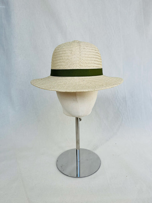 Safari, Paper Panama Hat, Natural Olive Trim