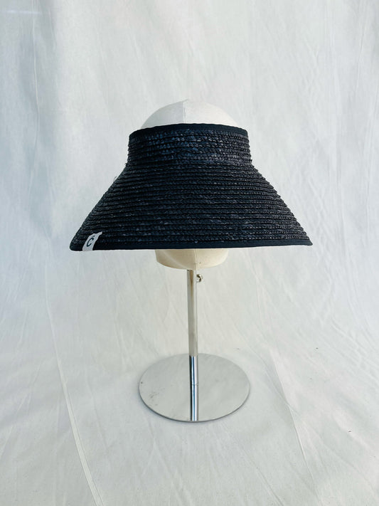 Lola Visor, Wheat Straw Hat, Natural Black Trim