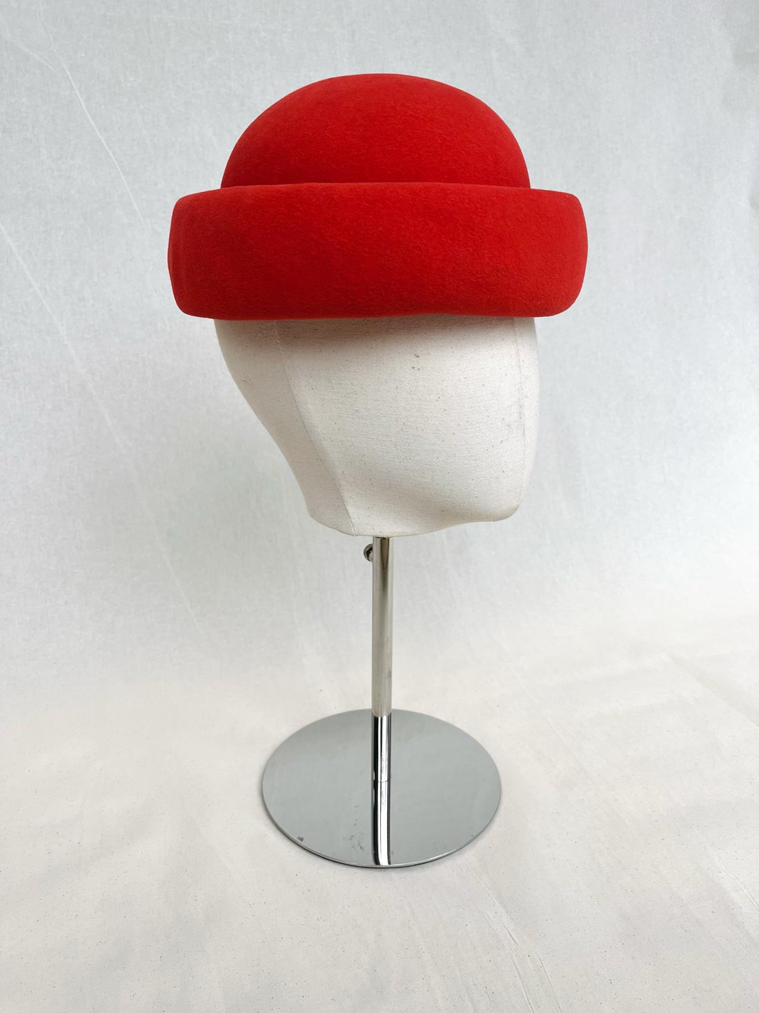 Docker Beanie, Wool Felt Hat, Red