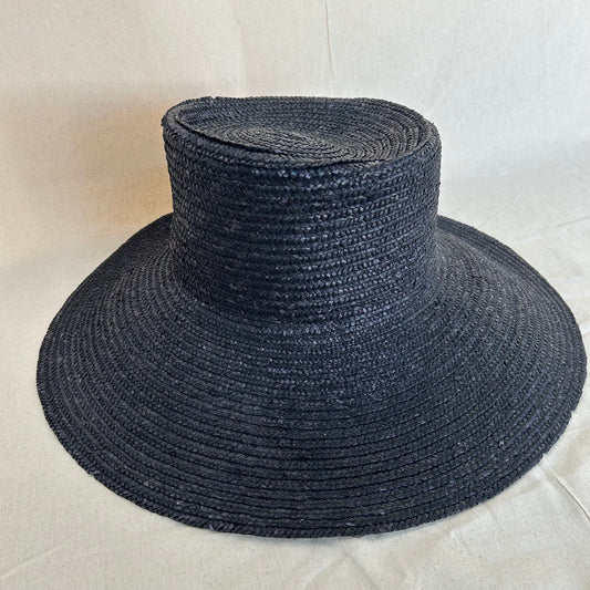 Wheat Straw Sun Hat, Black