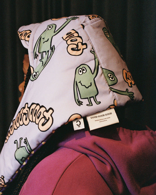 CB x GGG Puffer Kappie, GGG Printed Fabric, Purple