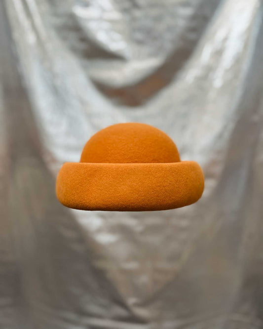 Docker Beanie, Wool Felt Hat, Pumpkin