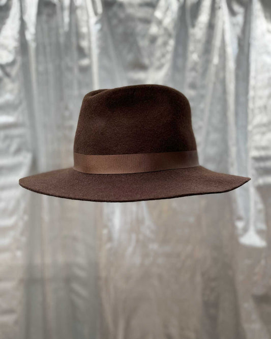 Classic Fedora, Wool Felt Hat, Choc Brown