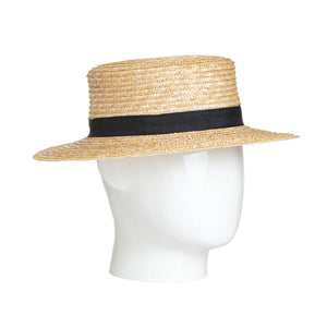 Boater, Wheat Straw Hat, Natural