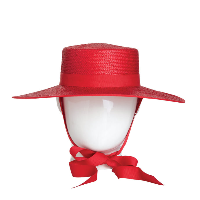 Billie Bolero, Paper Panama Hat, Red