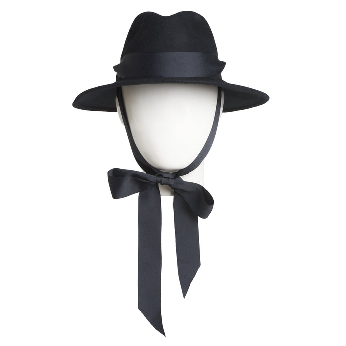 Maya Fedora, Wool Felt Hat, Black