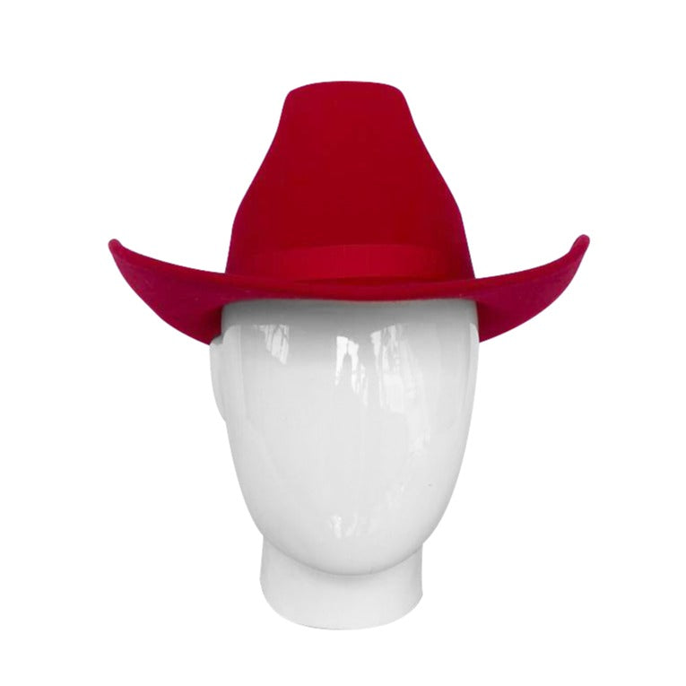 Cowboy, Wool Felt Hat, Red