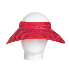 Lola Visor, Wheat Straw Hat, Red