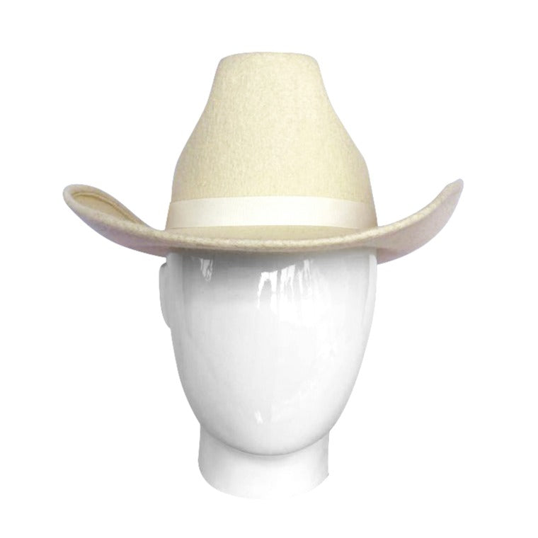 Cowboy, Wool Felt Hat, Ivory